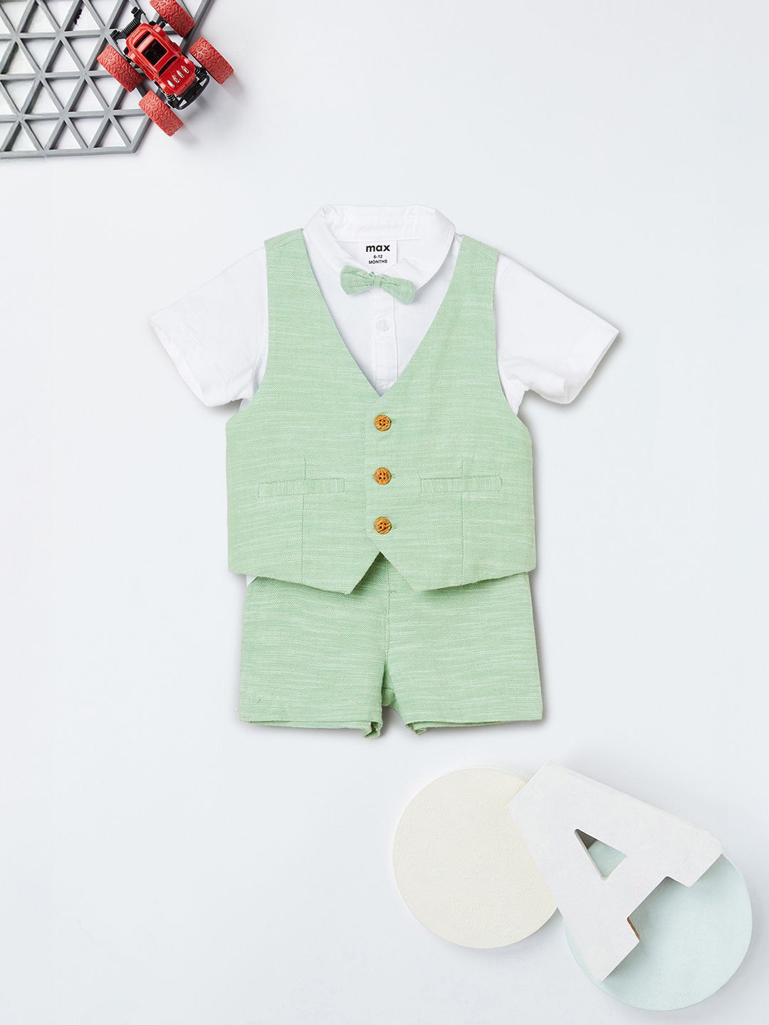 Max Boys Shirt & Shorts With Waistcoat Clothing Set-picture-32