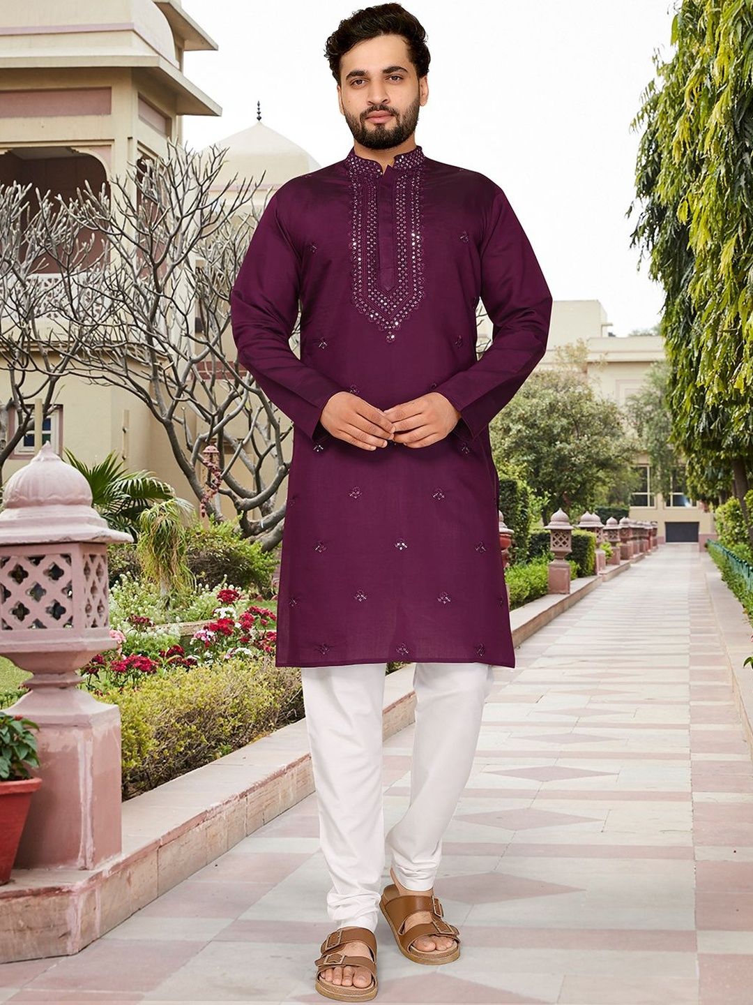 Moda Rapido Men Embroidered Thread Work Kurta-image-49