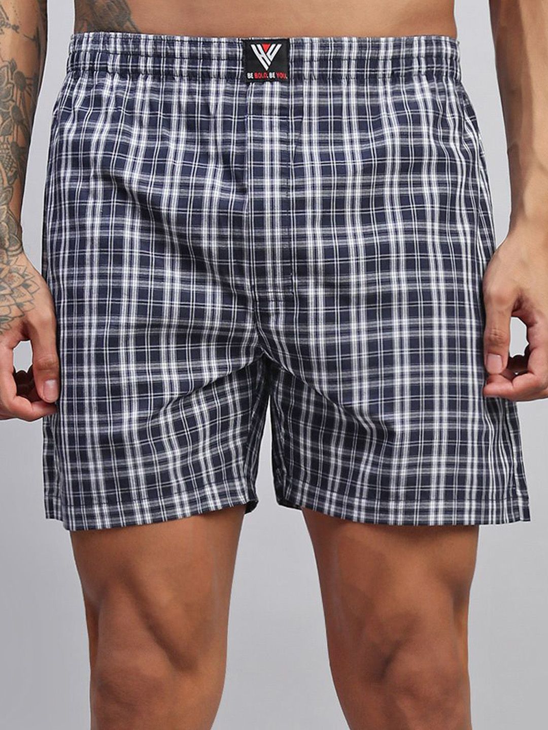 HAYU Men Checked Boxers HUBS_008_NVWH_S-image-4