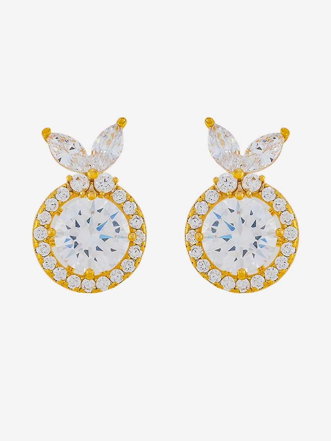 Kushal's Fashion Jewellery Gold-Plated Zircon Studded Classic Studs-picture-22