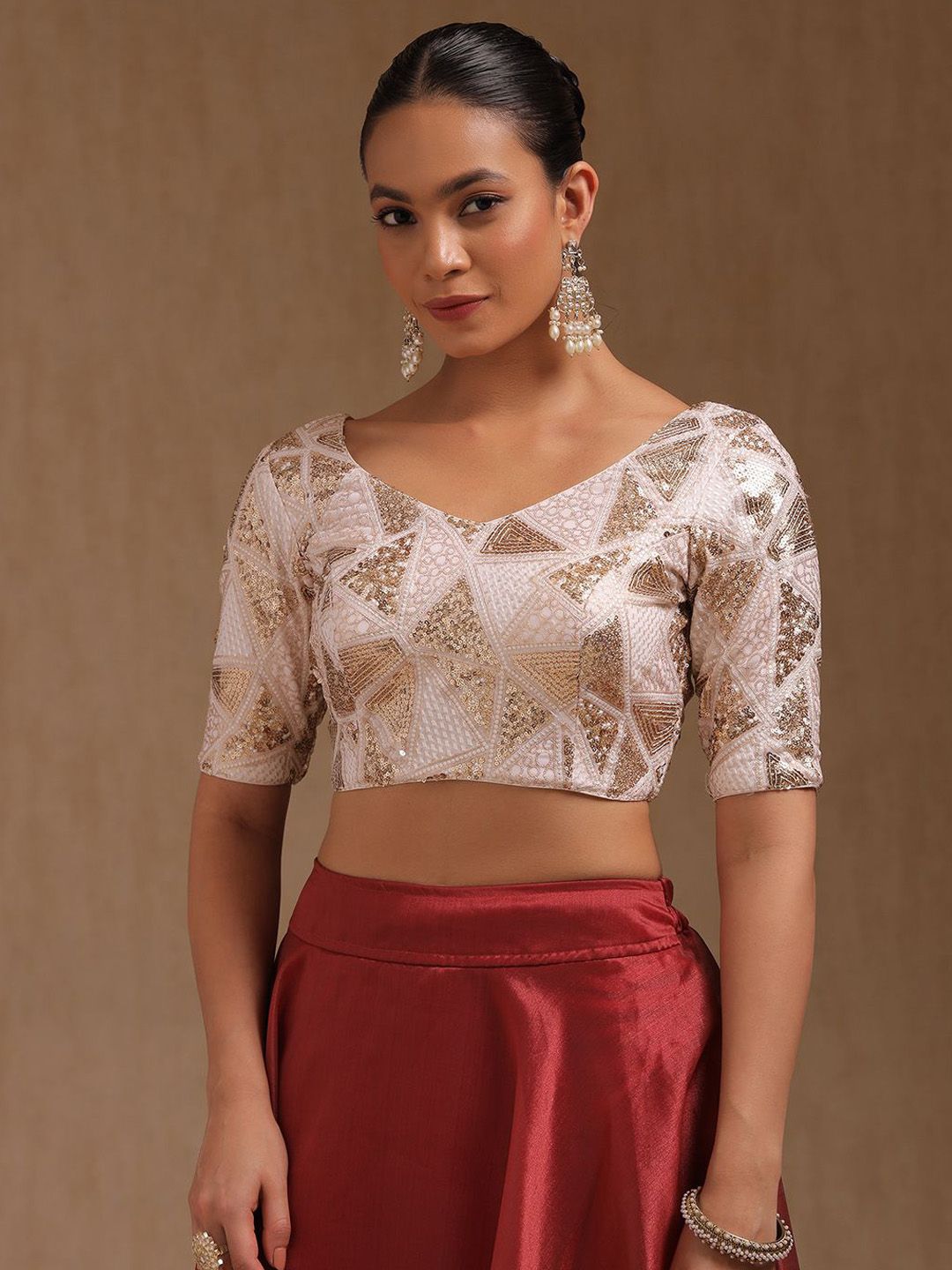 Soch Embellished Padded Saree Blouse-image-25