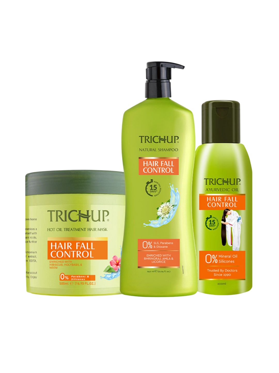 TRICHUP Set Of 3 Hair Fall Control Hair Mask- 500 ml- Shampoo- 640 ml & Hair Oil- 200 ml-picture-53