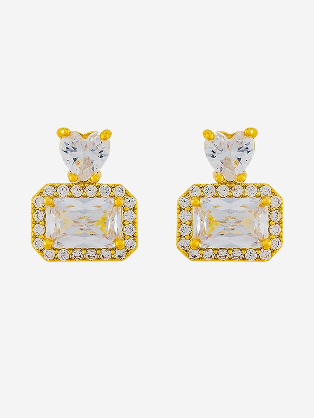 Kushal's Fashion Jewellery Classic Gold-Plated Zircon Studded Studs Earrings-picture-30