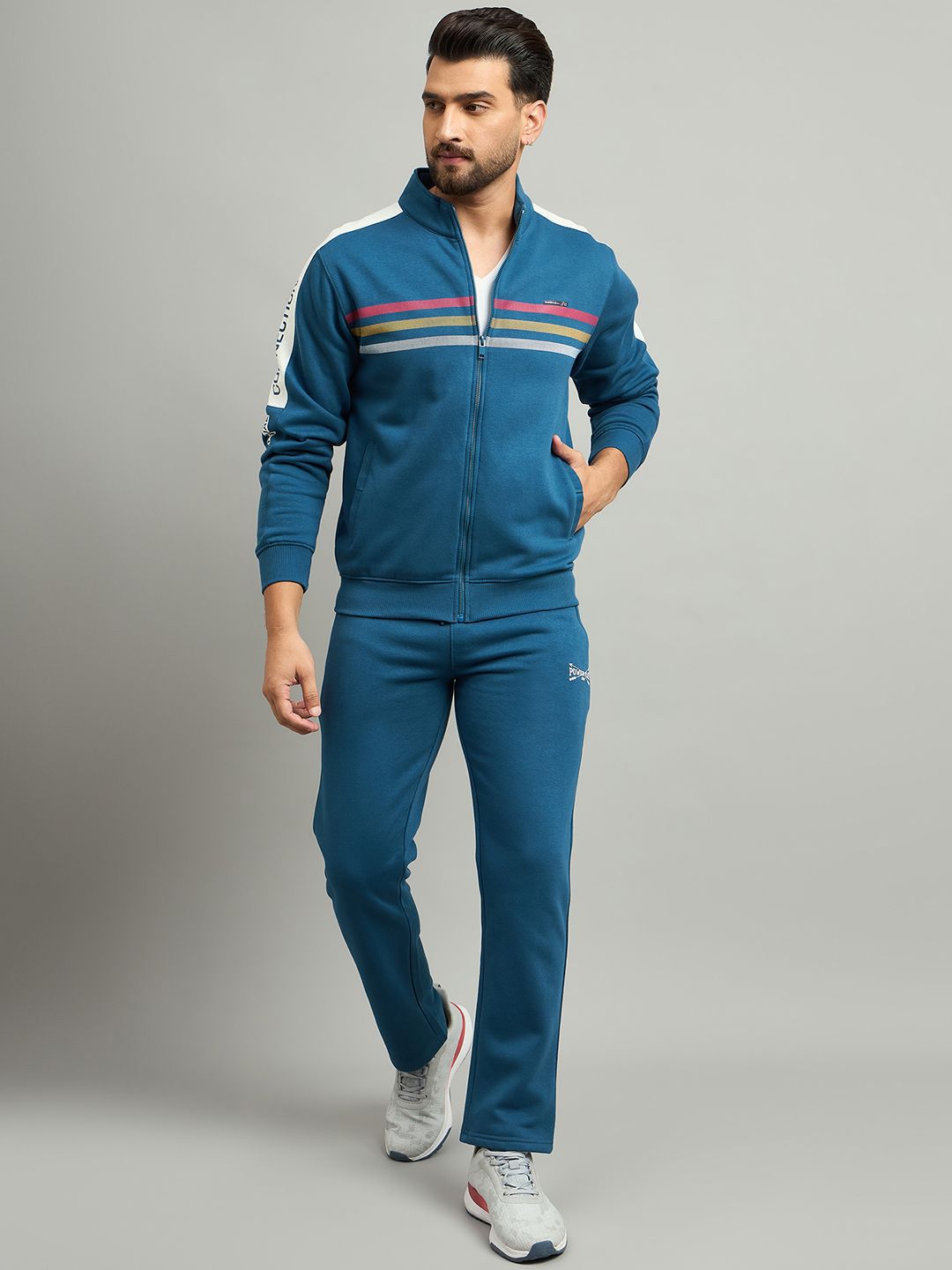 Duke Men Mock Collar Mid Rise Tracksuit-image-32