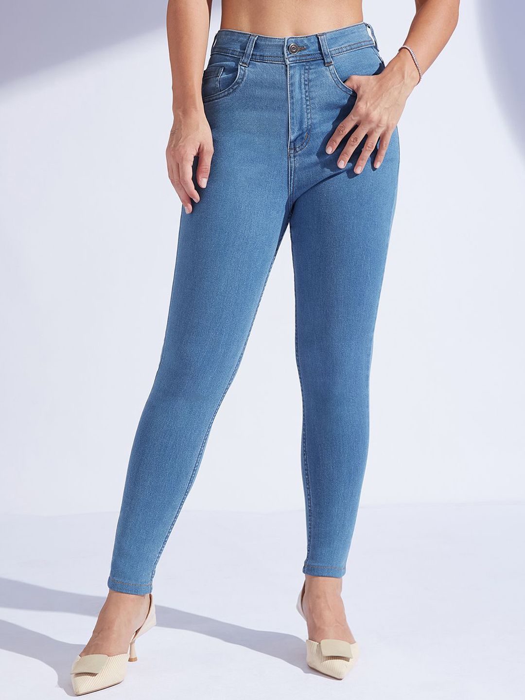 Miss Chase Torre Campana Women Skinny Fit High-Rise Denim Stretchable Jeans-image-36