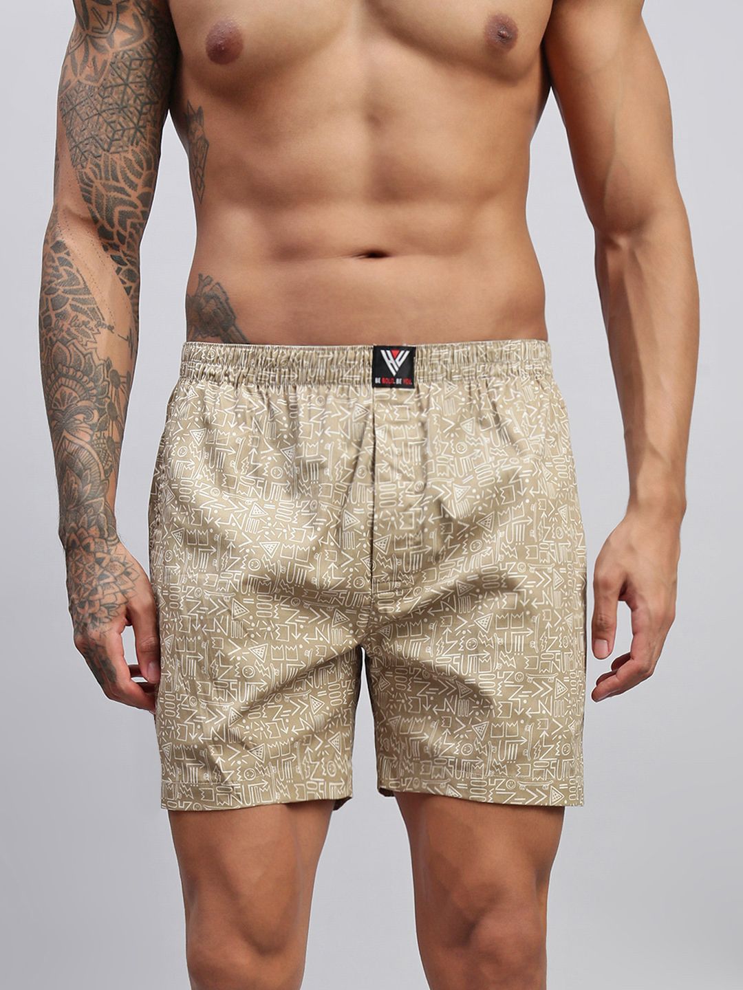 HAYU Men Printed Mid-Rise Shorts-picture-31