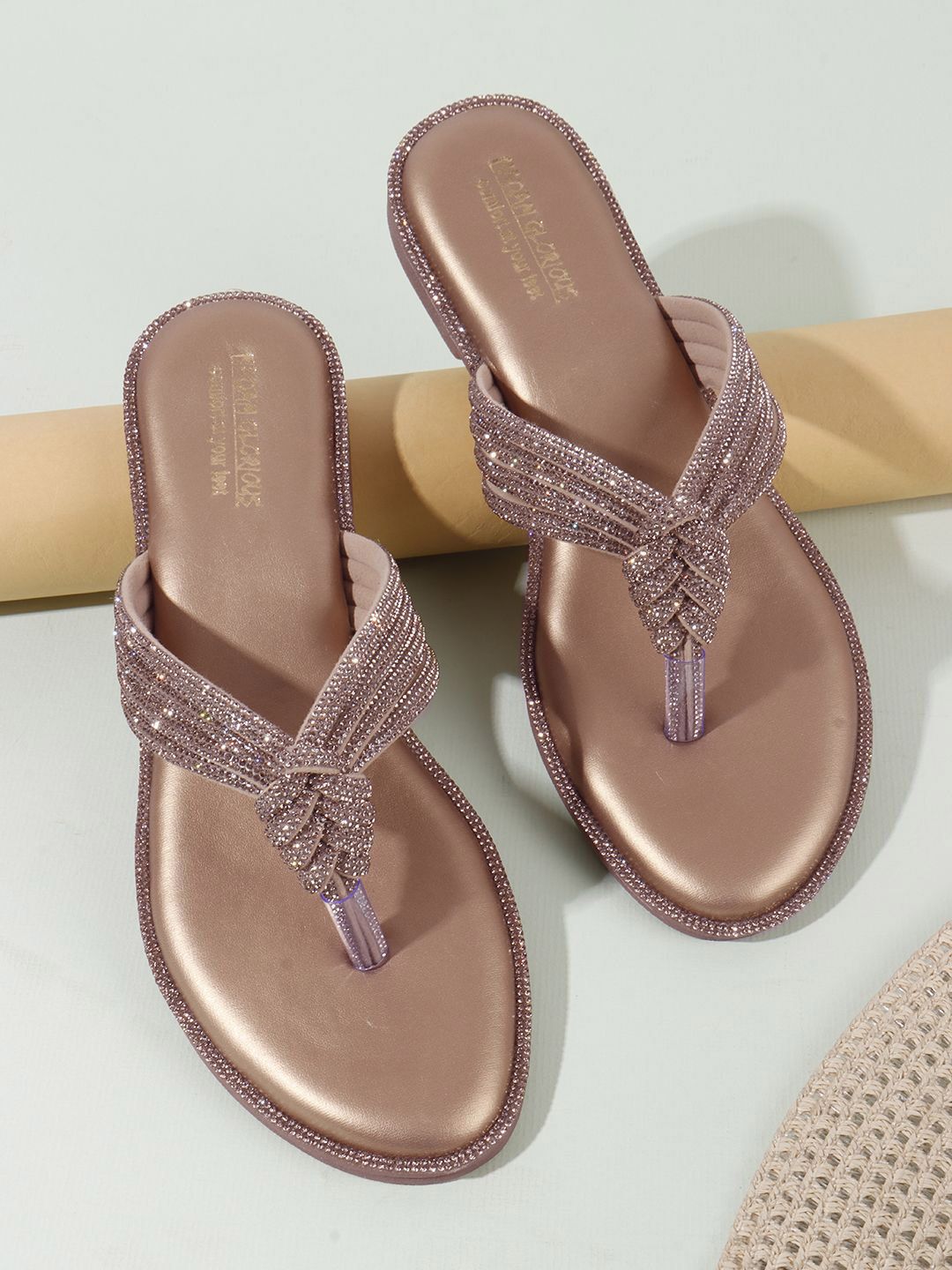 madam glorious Women Embellished Party Open Toe Flats-picture-23