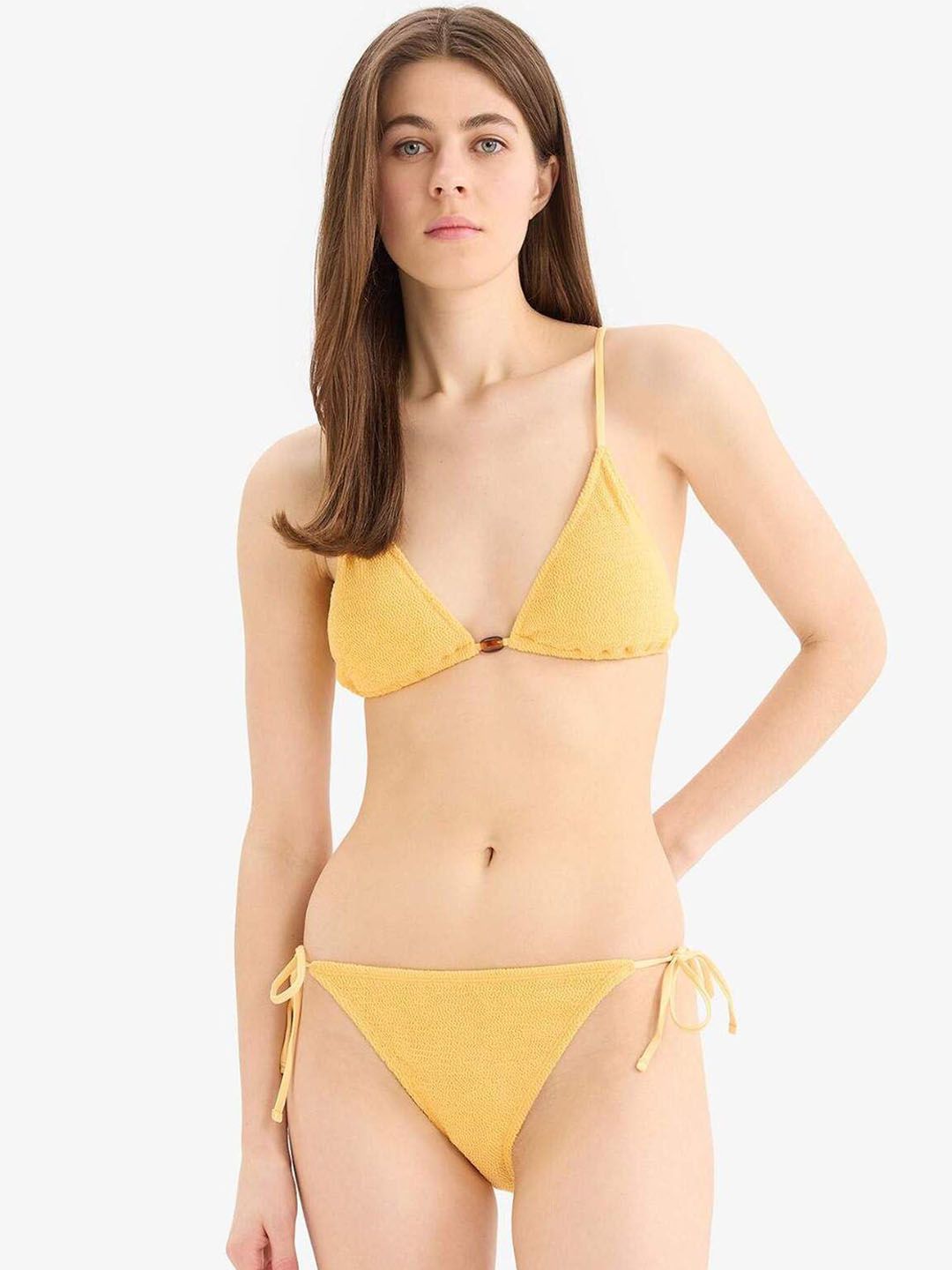DeFacto Women Striped Shoulder Straps Tie Strap Sleeveless Swim Bikini Bra-image-4