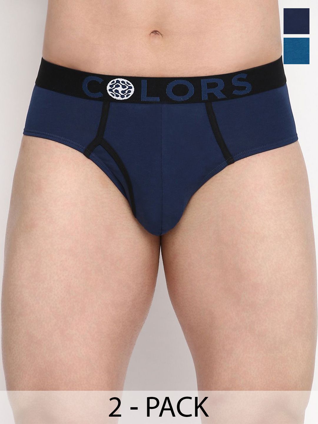 COLORS by Rupa Frontline Men Pack of 2 Colourblocked Mid-Rise Basic Briefs-picture-18