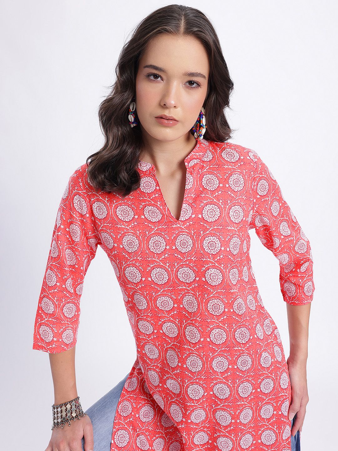 Anouk Rustic Ethnic Motifs Printed Kurta-image-30