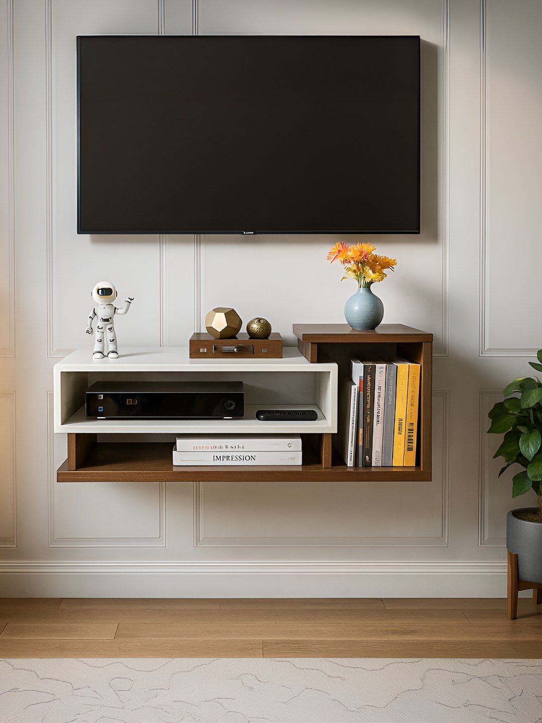 Outkraft Brown & White Plywood TV Entertainment Unit-picture-24