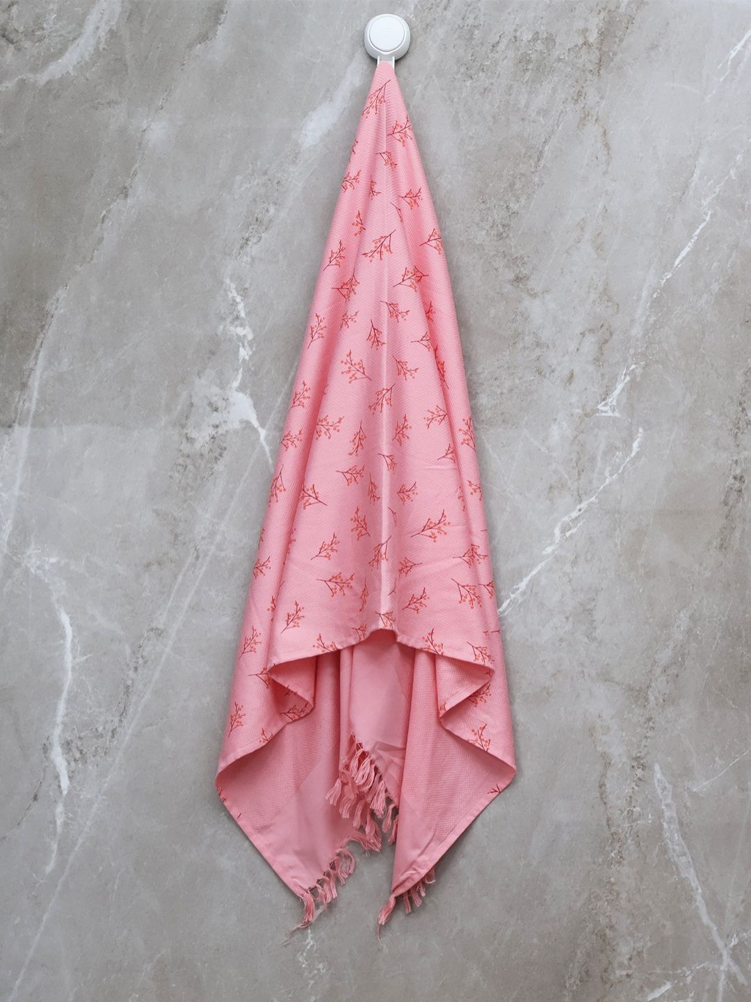 Bichauna Peach Printed Cotton 120 GSM Bath Towel-picture-35