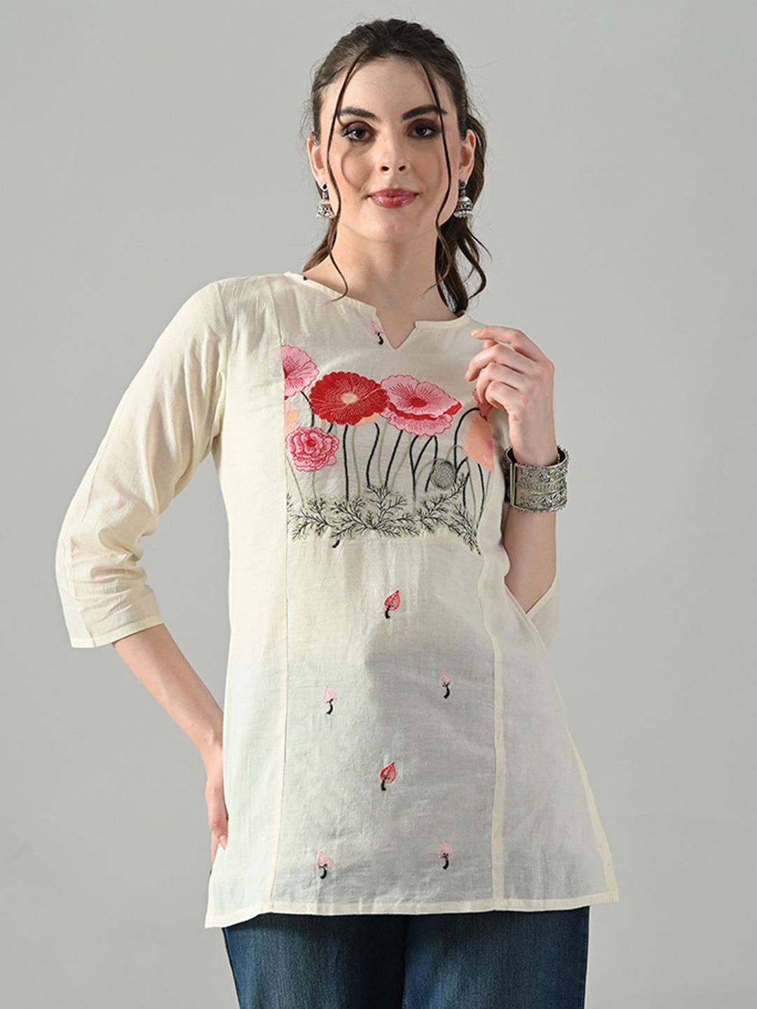 Myshka Women Round Neck Embroidered Tunic-picture-55
