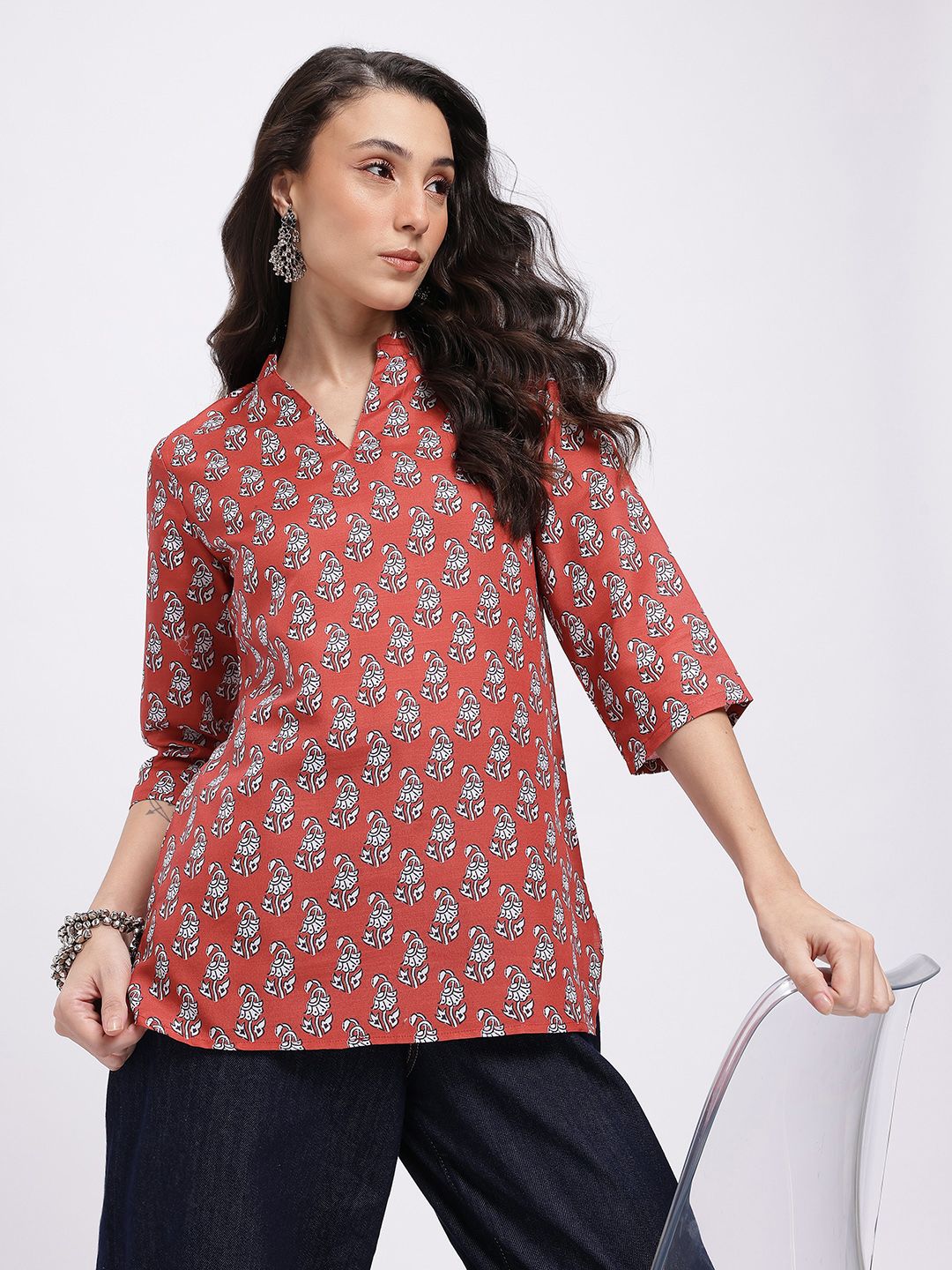 Anouk Rustic Ethnic Motifs Printed Kurti-picture-24