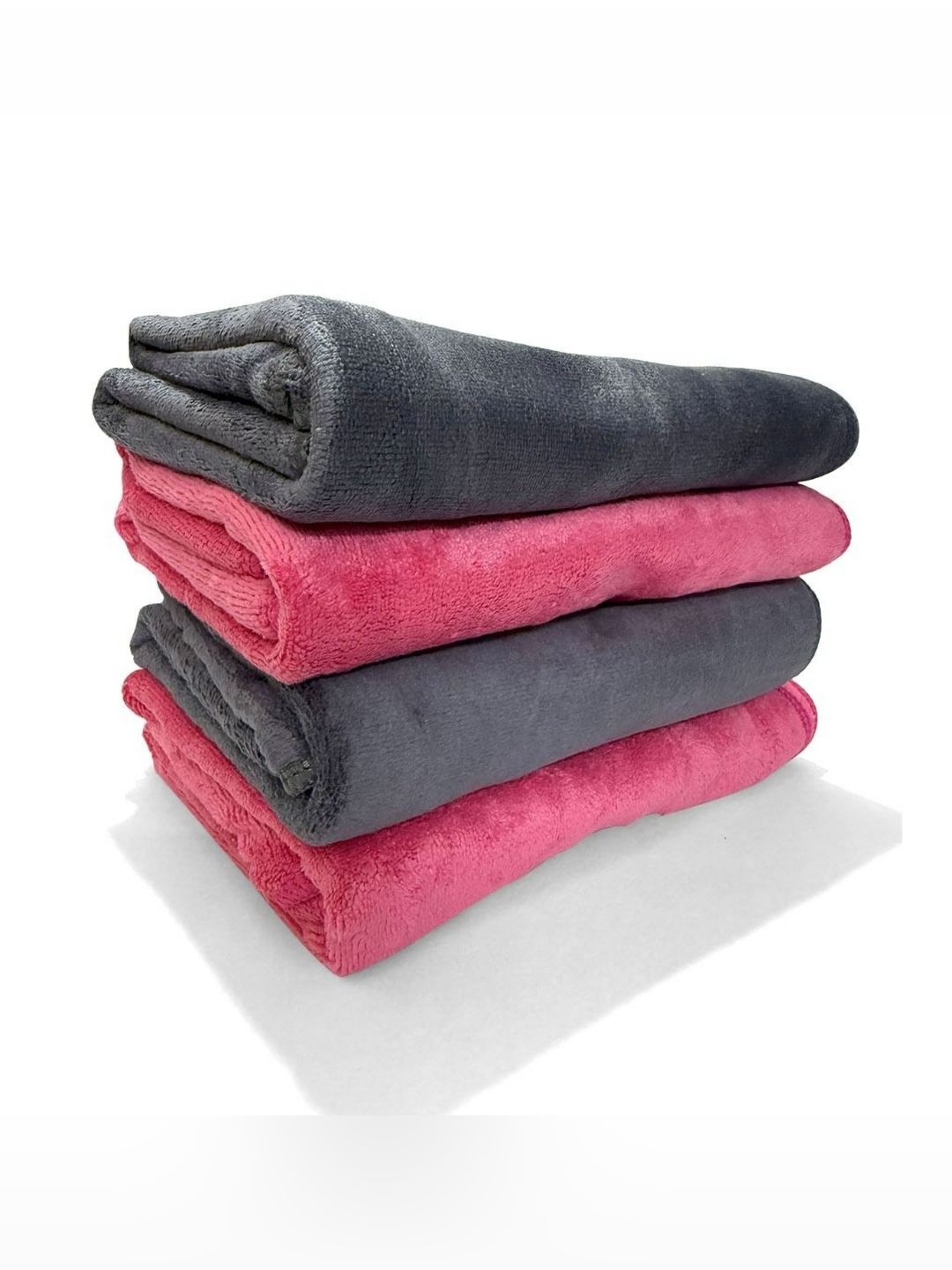 U & U Unique Utilities Grey & Pink 4 Pcs 400-GSM Anti-Bacterial Fade-Resistant Hand Towels-image-4