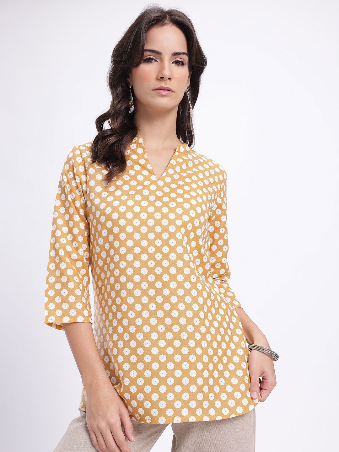 Anouk Rustic Pure Cotton Polka Dot Printed Kurti-picture-11