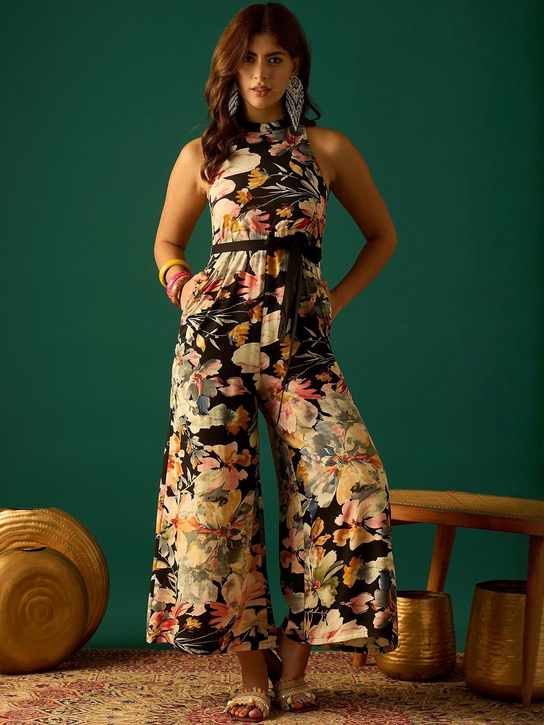 Anouk Women Print Jumpsuit With Belt-picture-47