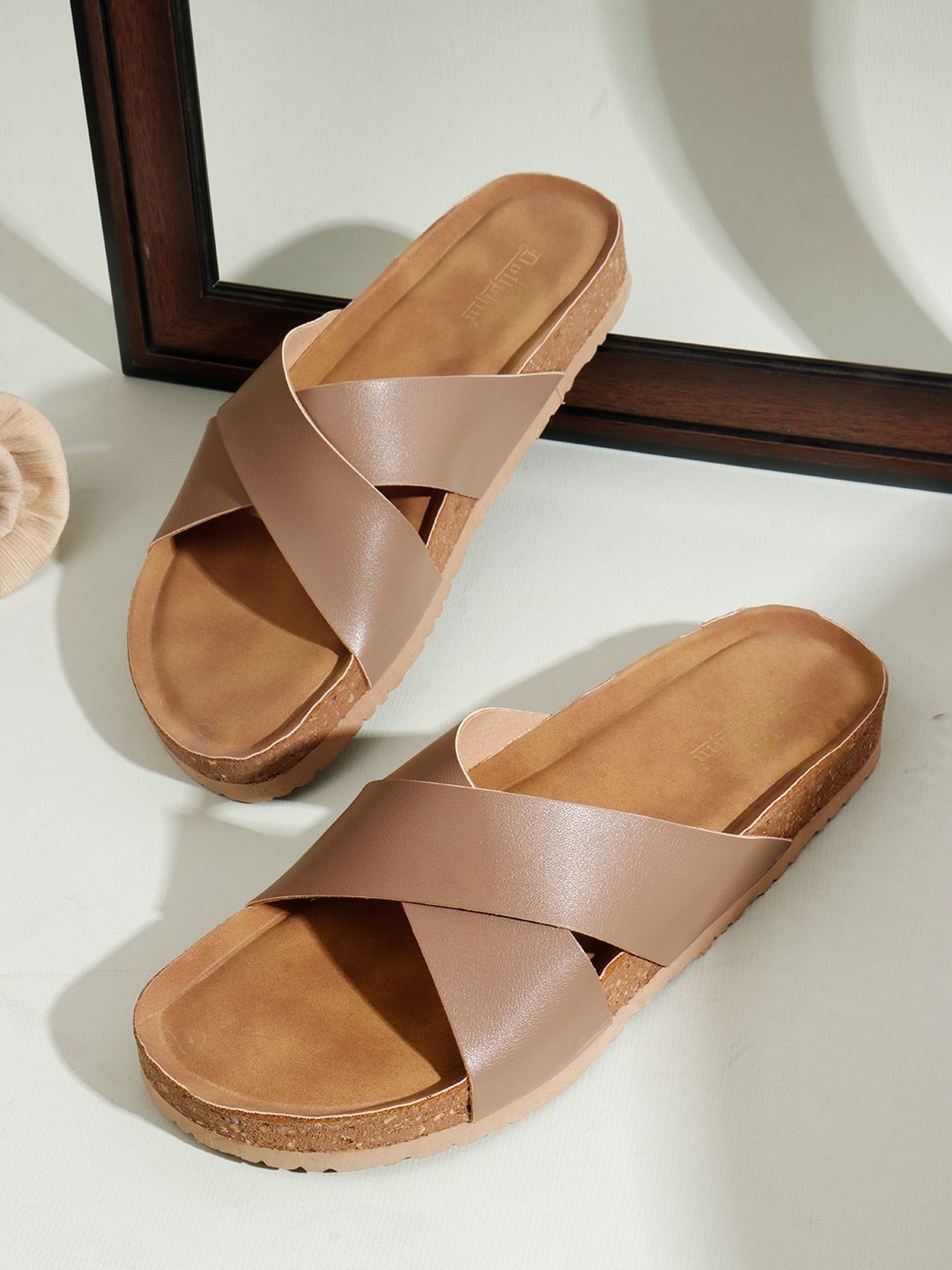 Dollphin Women Brown Solid PU Open Toe Flats-picture-35