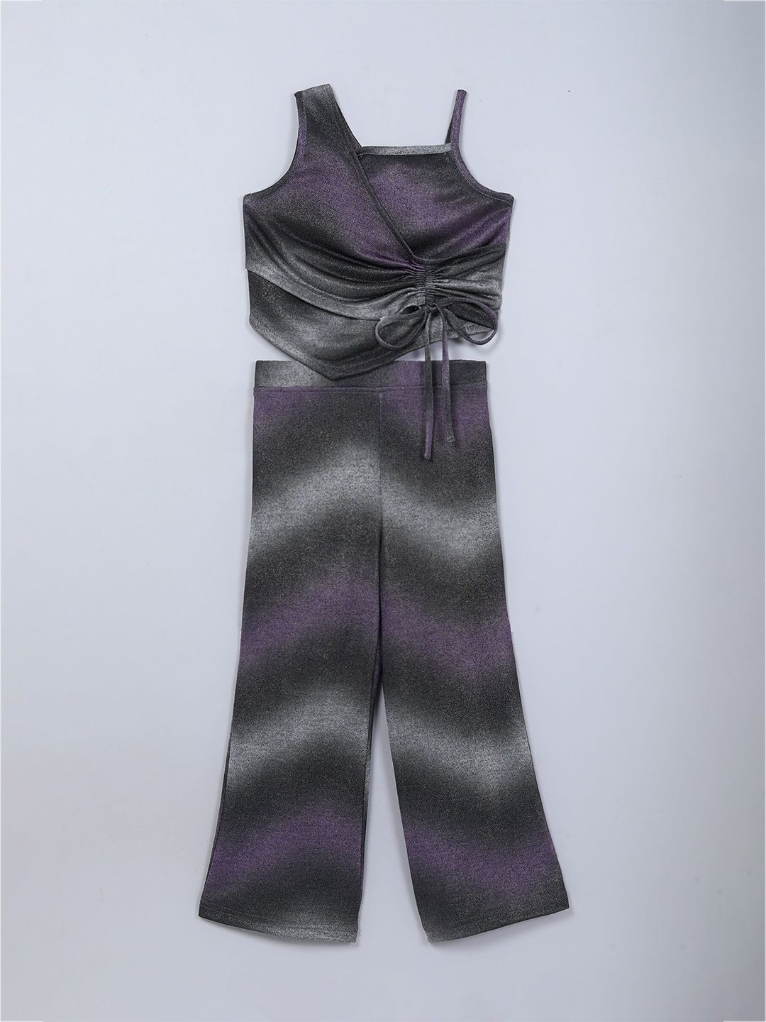 taffykids Girls Asymmetric Top with Trousers Set-picture-19