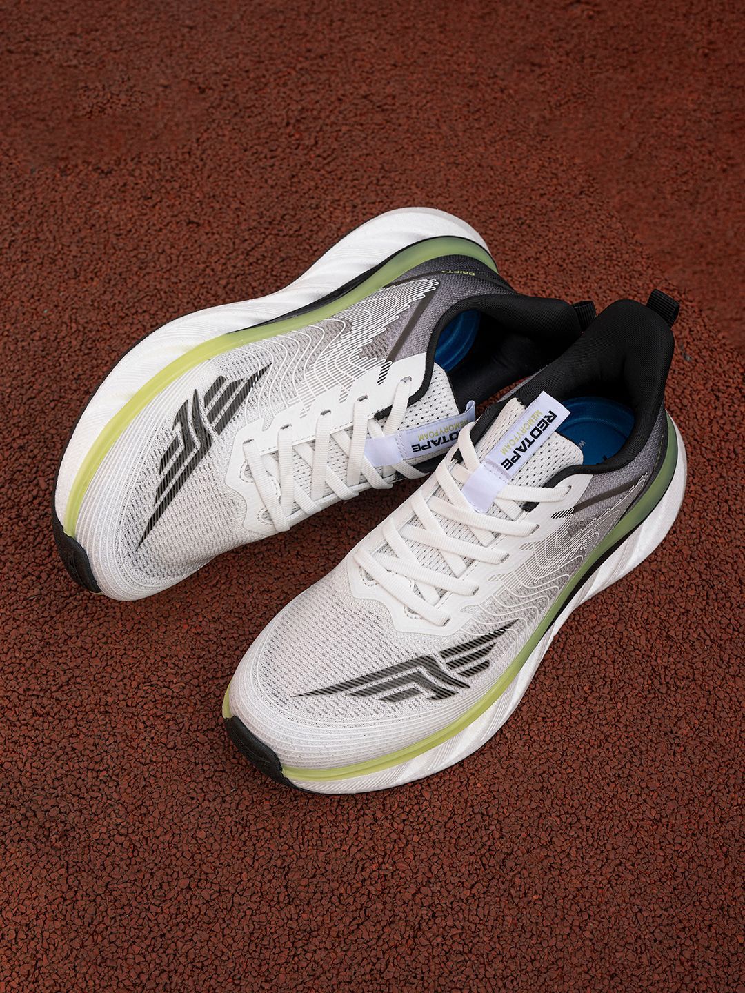 Red Tape Men Black & Yellow Mesh Walking Shoes-image-9