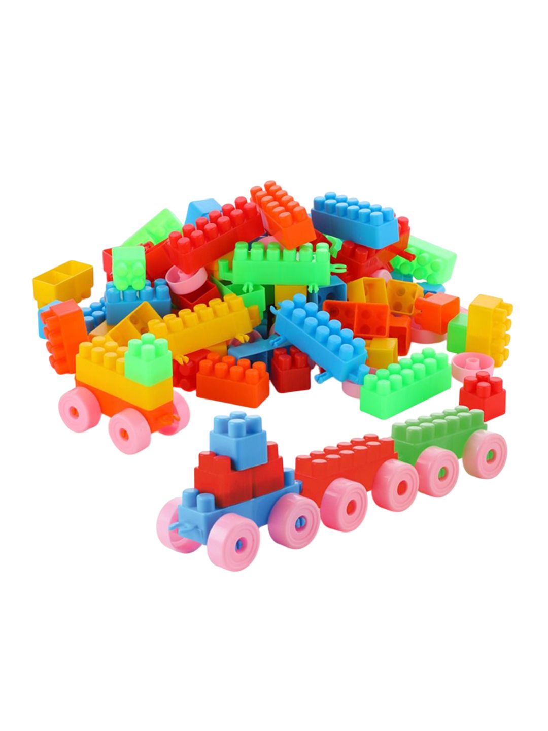 CHANAK Set Of 105 Building Blocks with Wheels