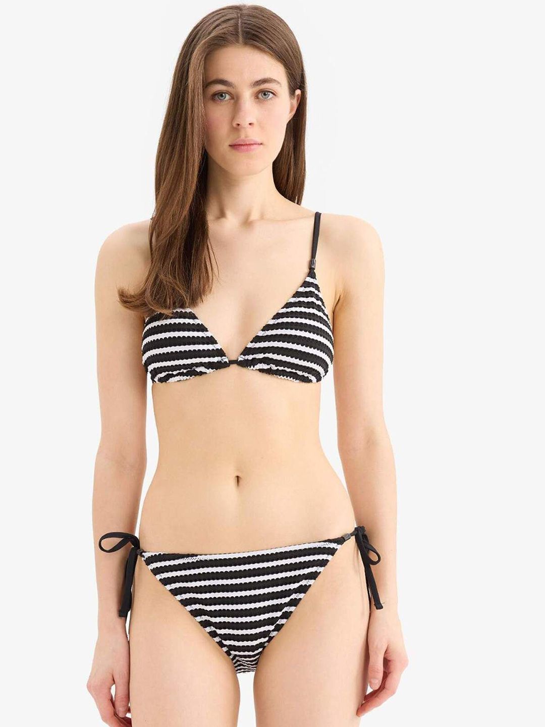 DeFacto Siyah Women Striped Two-Piece Swim Bottoms-picture-56