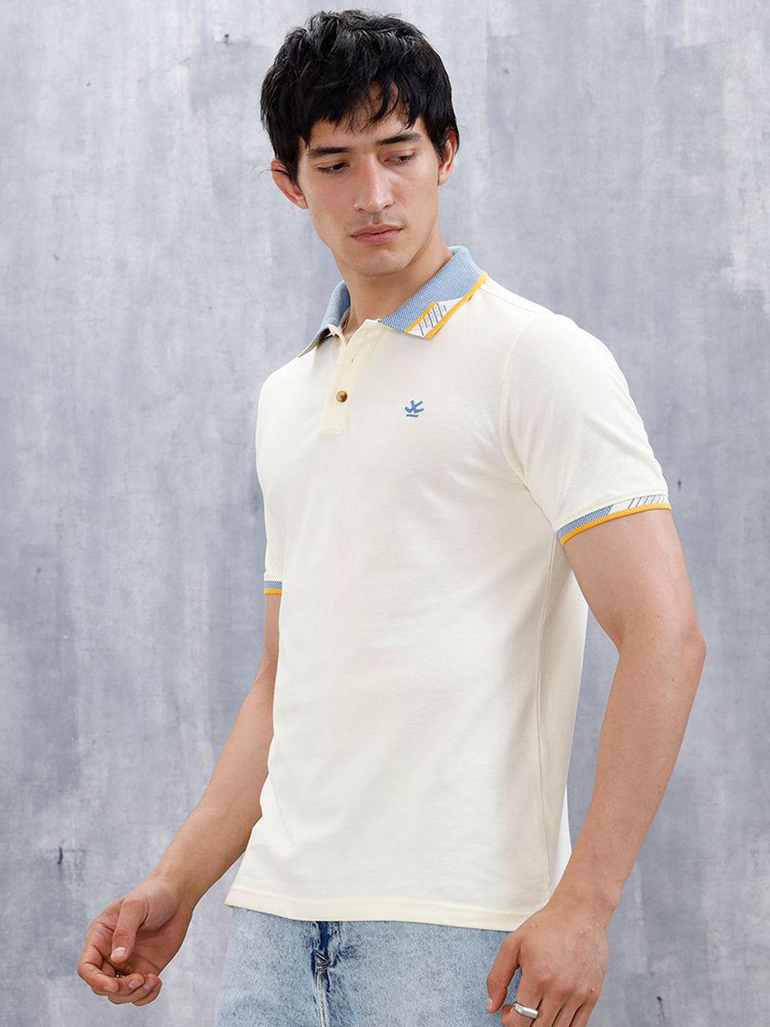 WROGN Polo Collar Slim Fit Cotton T-Shirt-image-4