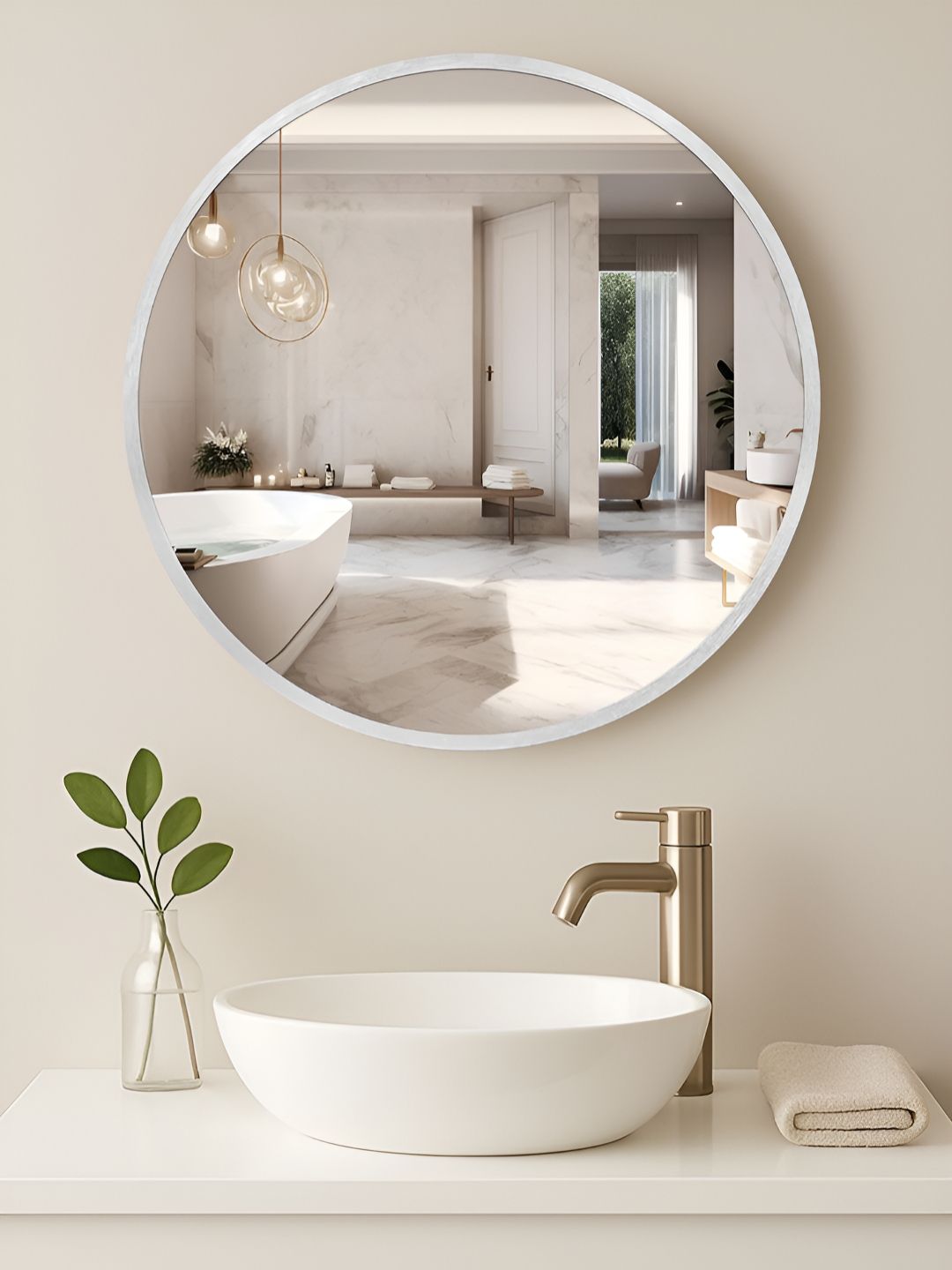 Art Street Round Shaped Glass Wall Mirror-picture-53