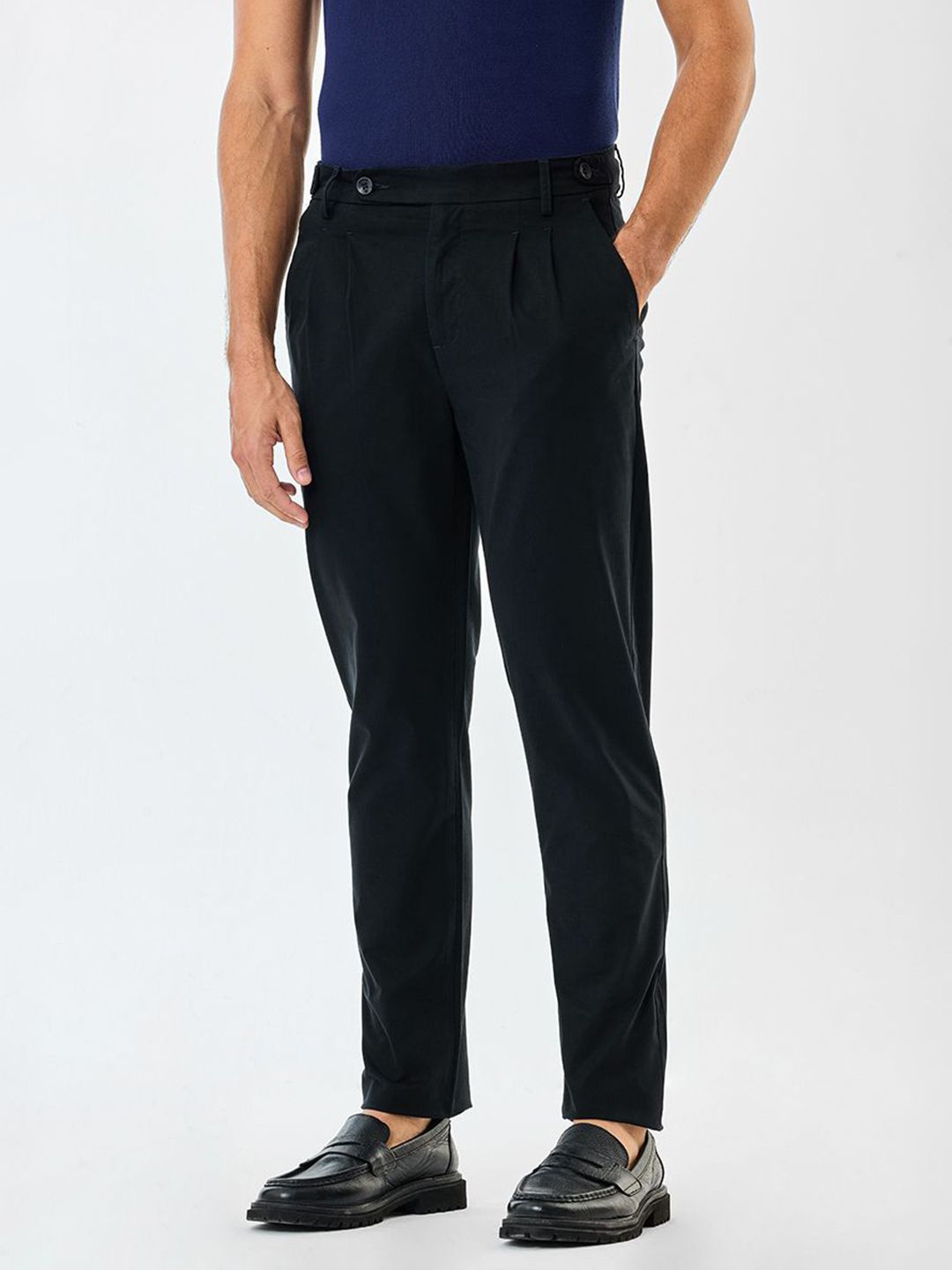 Snitch Men Straight Fit Pleated Mid-Rise Trousers-picture-27