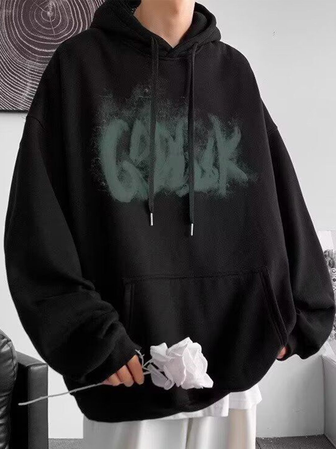 StyleCast x Revolte Men Graphic Printed Full Sleeve Hooded Oversized Sweatshirt-picture-26