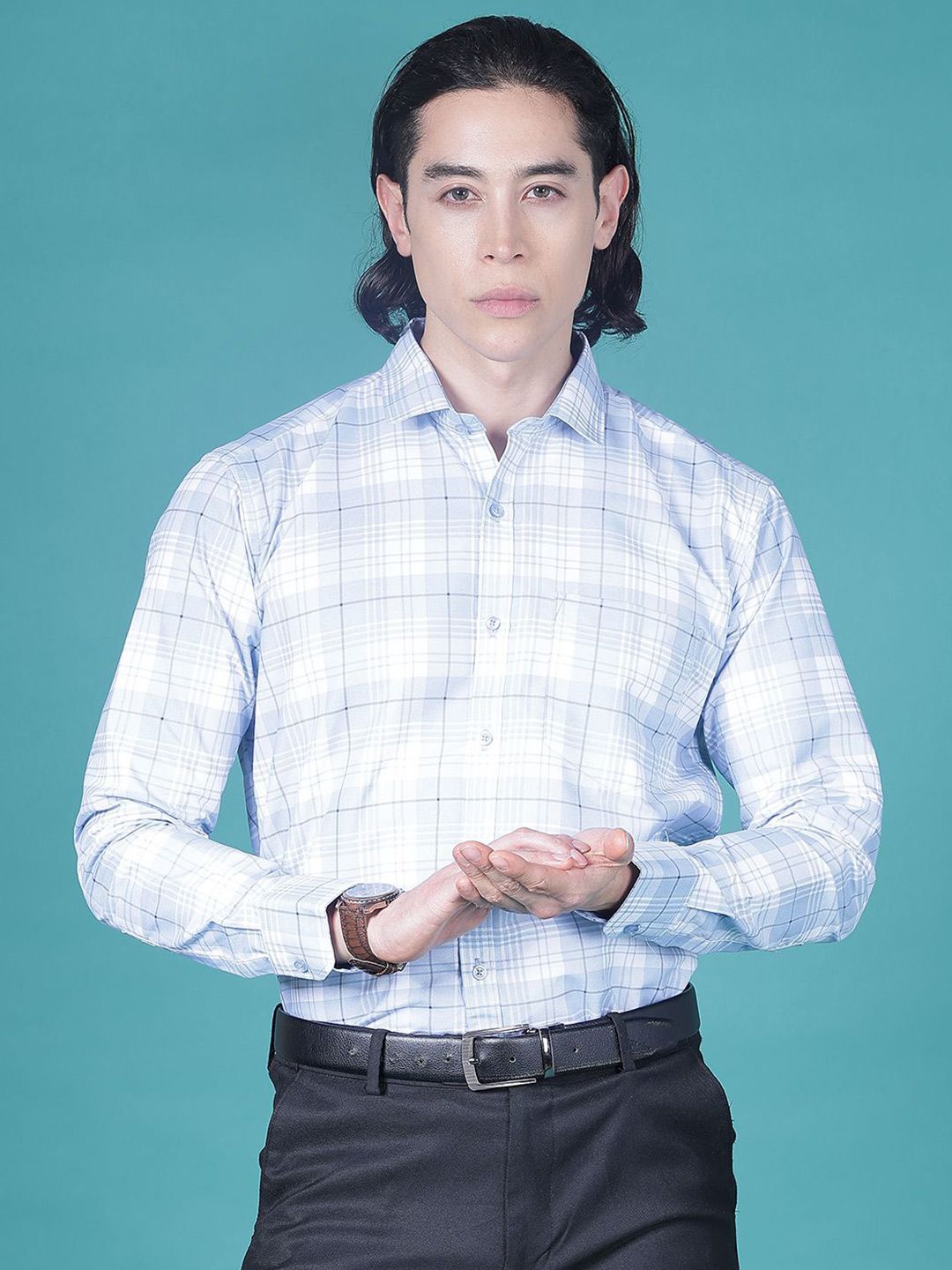 V-Mart Men Slim Fit Checked Casual Shirt-picture-38