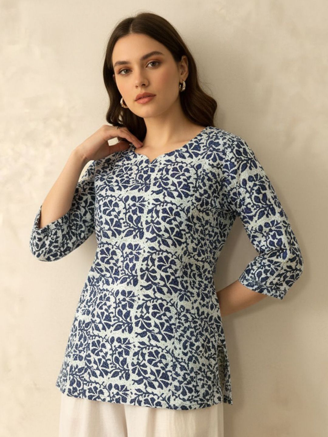 Eco Clothing Women Floral Printed Pure Cotton Straight Kurtis-picture-38