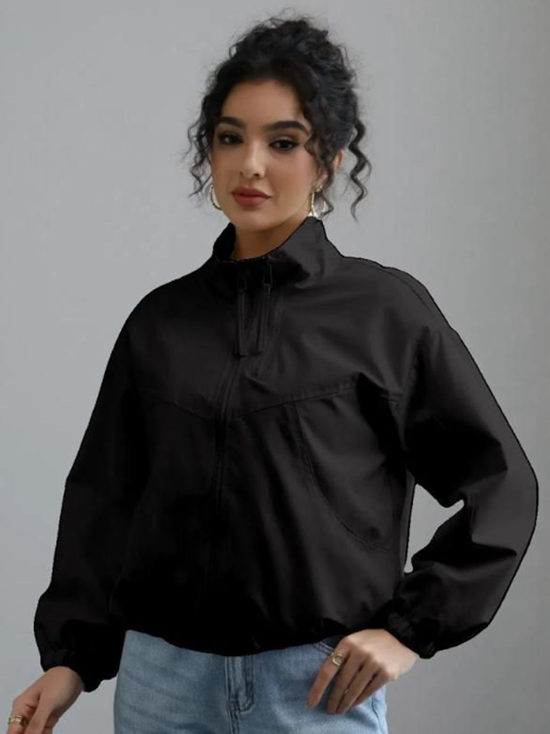 StyleCast Stand Collar Lightweight Sporty Jacket With Zip Detail-picture-18
