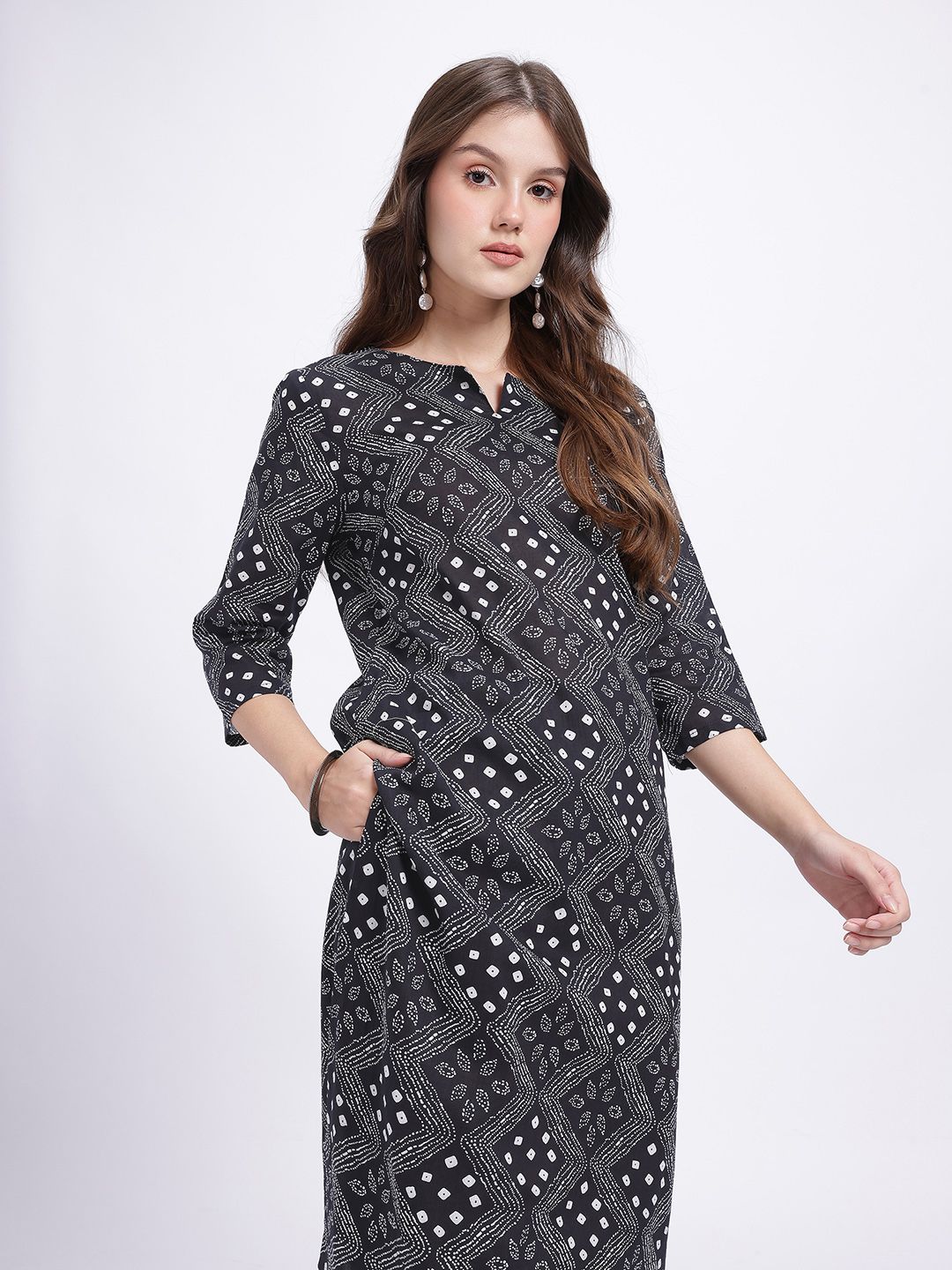 Anouk Rustic Ethnic Motifs Printed Round Neck Pure Cotton Straight Kurta-image-25