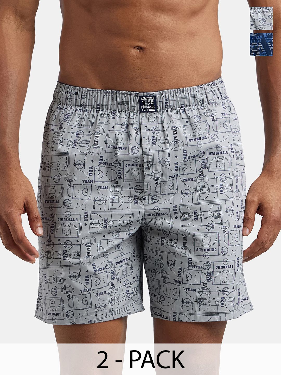 Jockey Pack Of 2 Printed Cotton Mid-Rise Boxers-picture-39