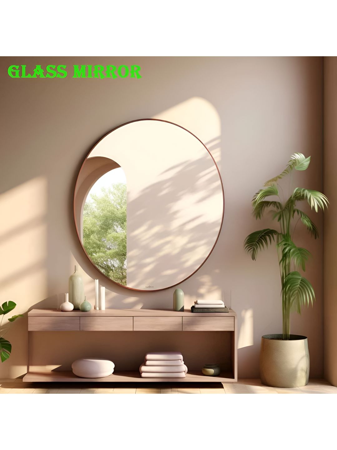 ARYAANSH Round Shaped Glass Wall Mirror-image-13