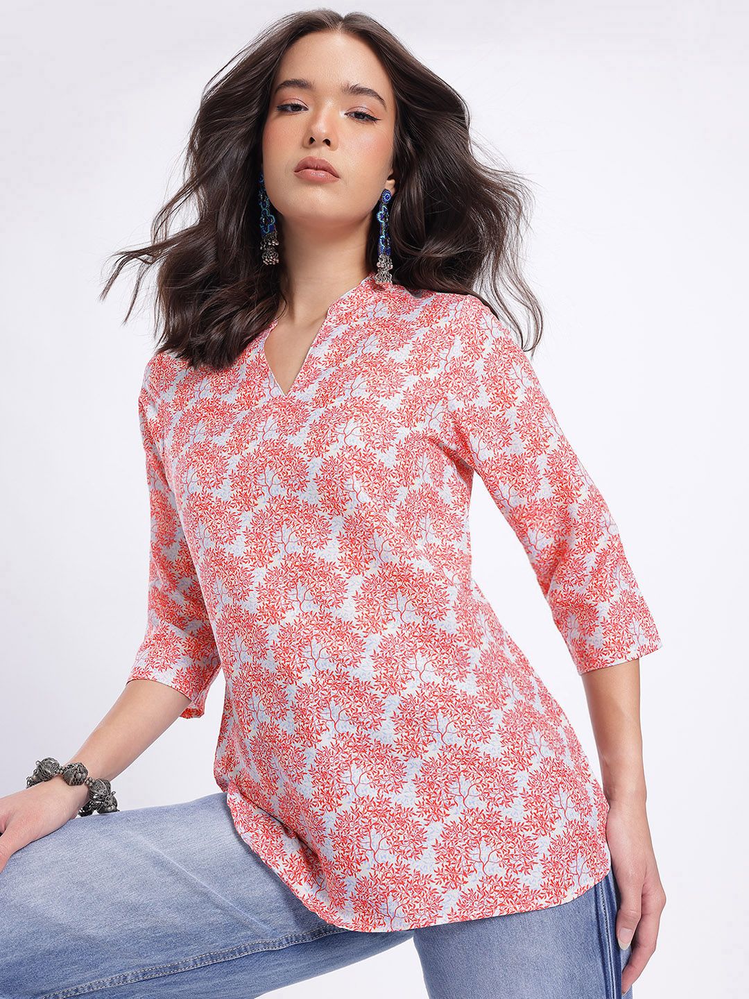 Anouk Rustic Ethnic Motifs Printed Mandarin Collar Straight Kurti-picture-47