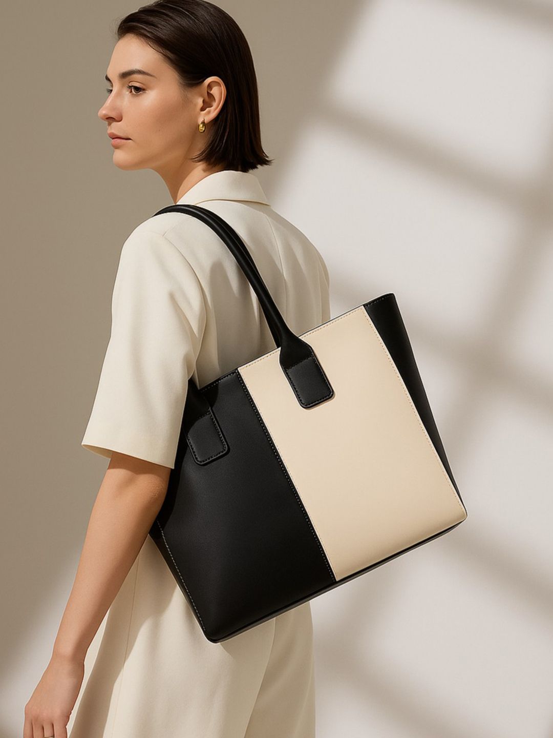 ALL ABOUT HER Colourblocked Oversized Half Moon Tote Bag with Tasselled-picture-36