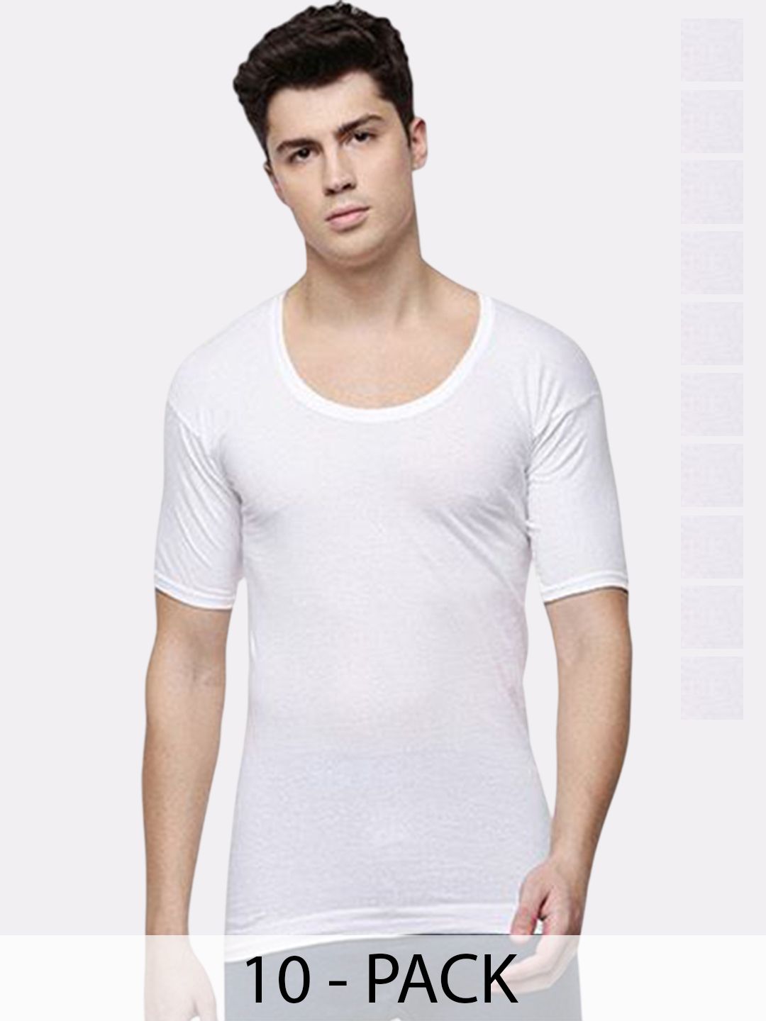 Sporto by Macho Pack Of 10 Cotton Solid Undershirt Innerwear Vests-picture-10