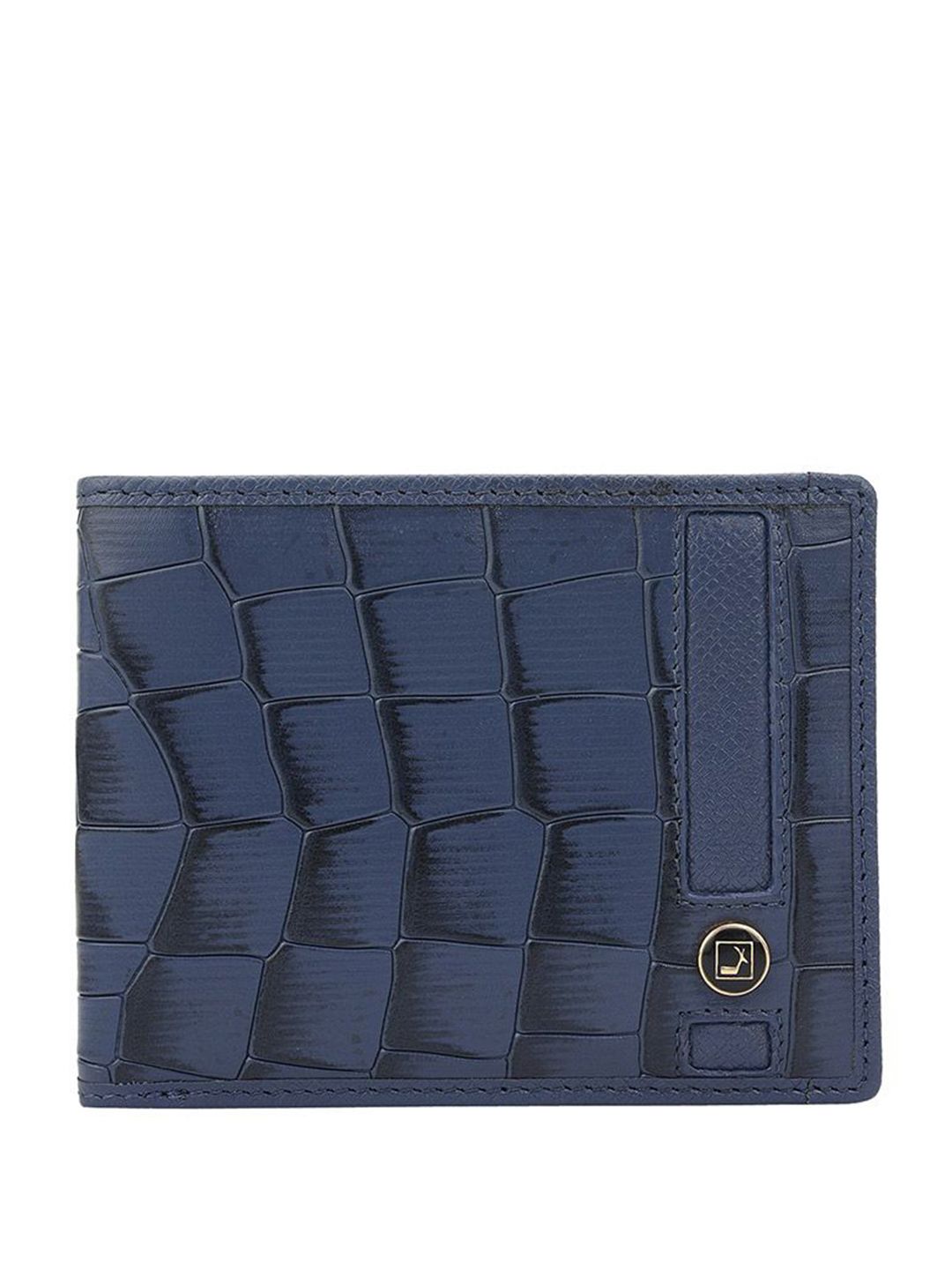Da Milano Blue Textured Leather Two Fold Wallet Wallets-picture-40