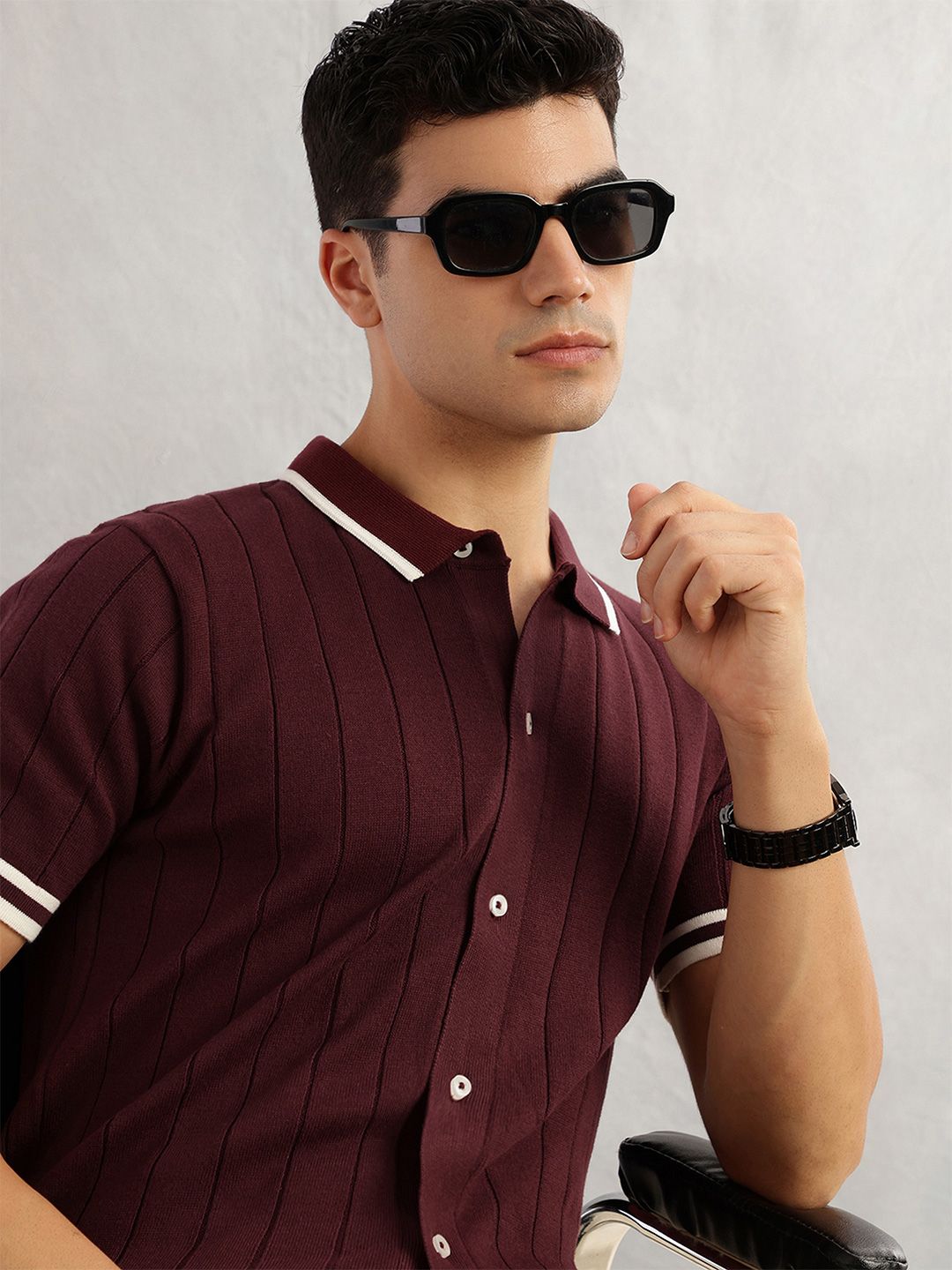 Thomas Scott Men Striped Cardigan-picture-42
