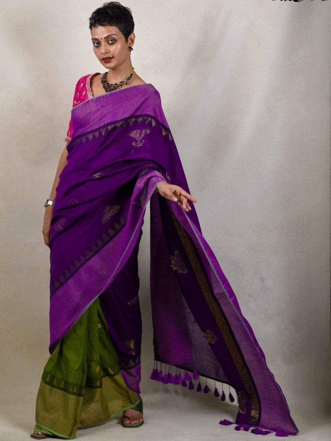 Suta Ethnic Motifs Woven Design Saree
