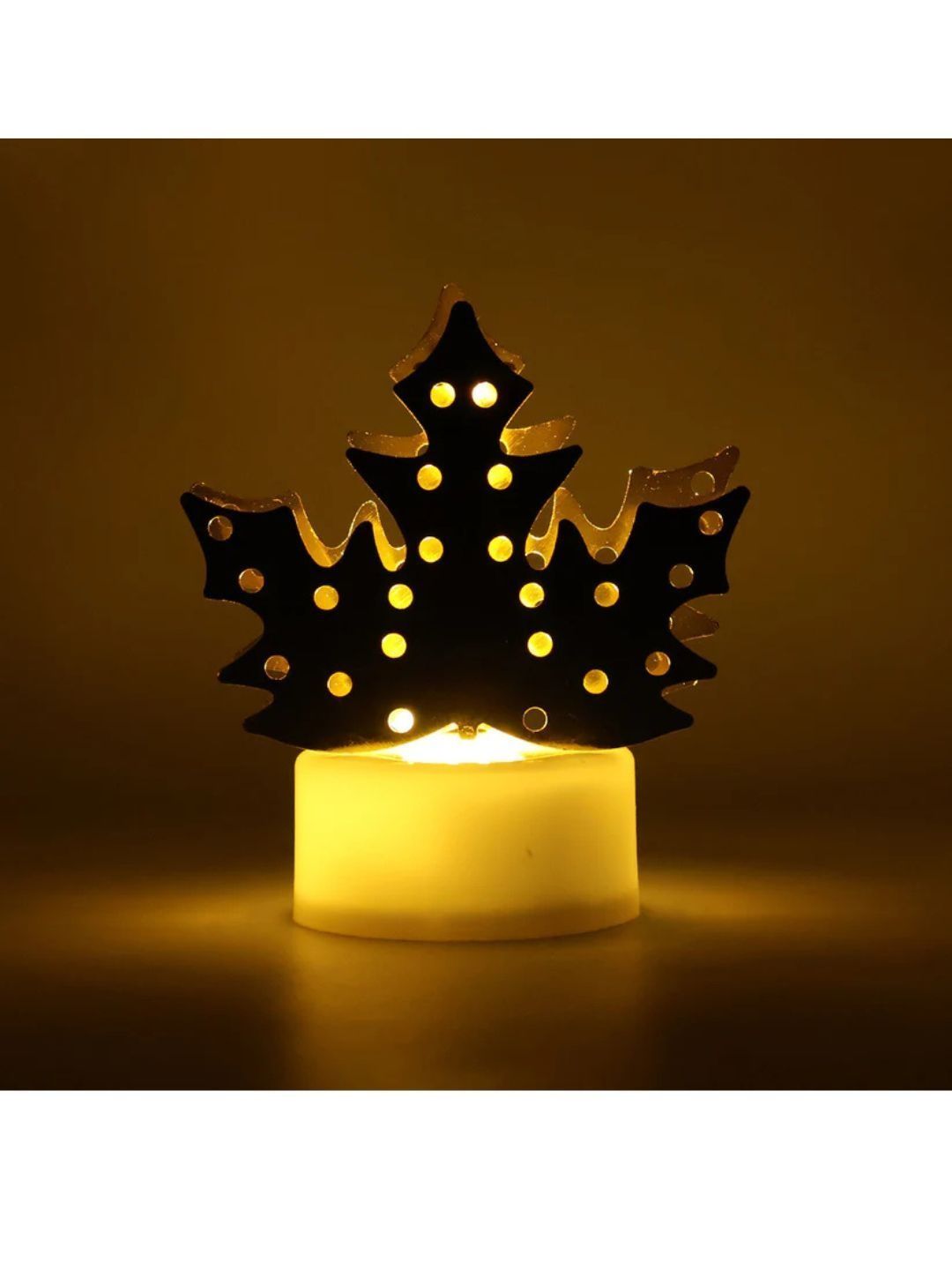 DeoDap Decorative LED Gold Metal Leaf Diya Lamp-picture-27