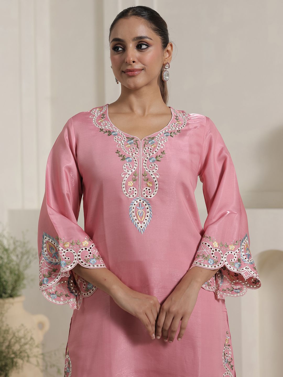 Indo Era Women Embroidered Kurta & Trouser Co-Ord Set-image-7