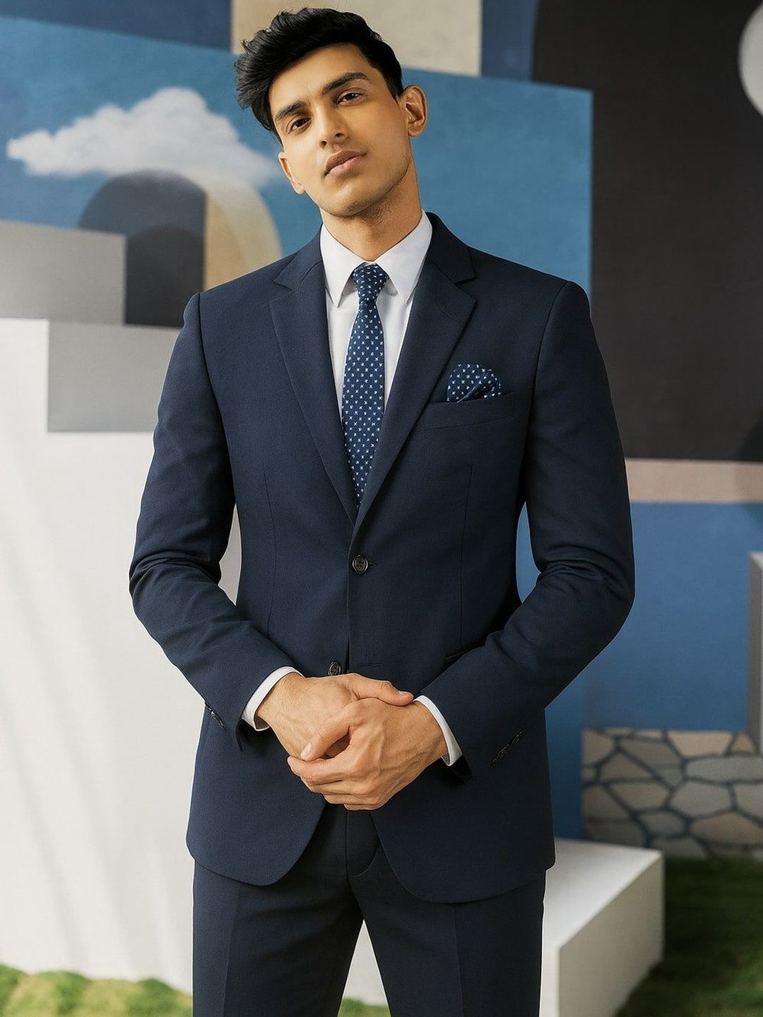 Manoxo Men Solid Polyviscose Blazers-picture-34