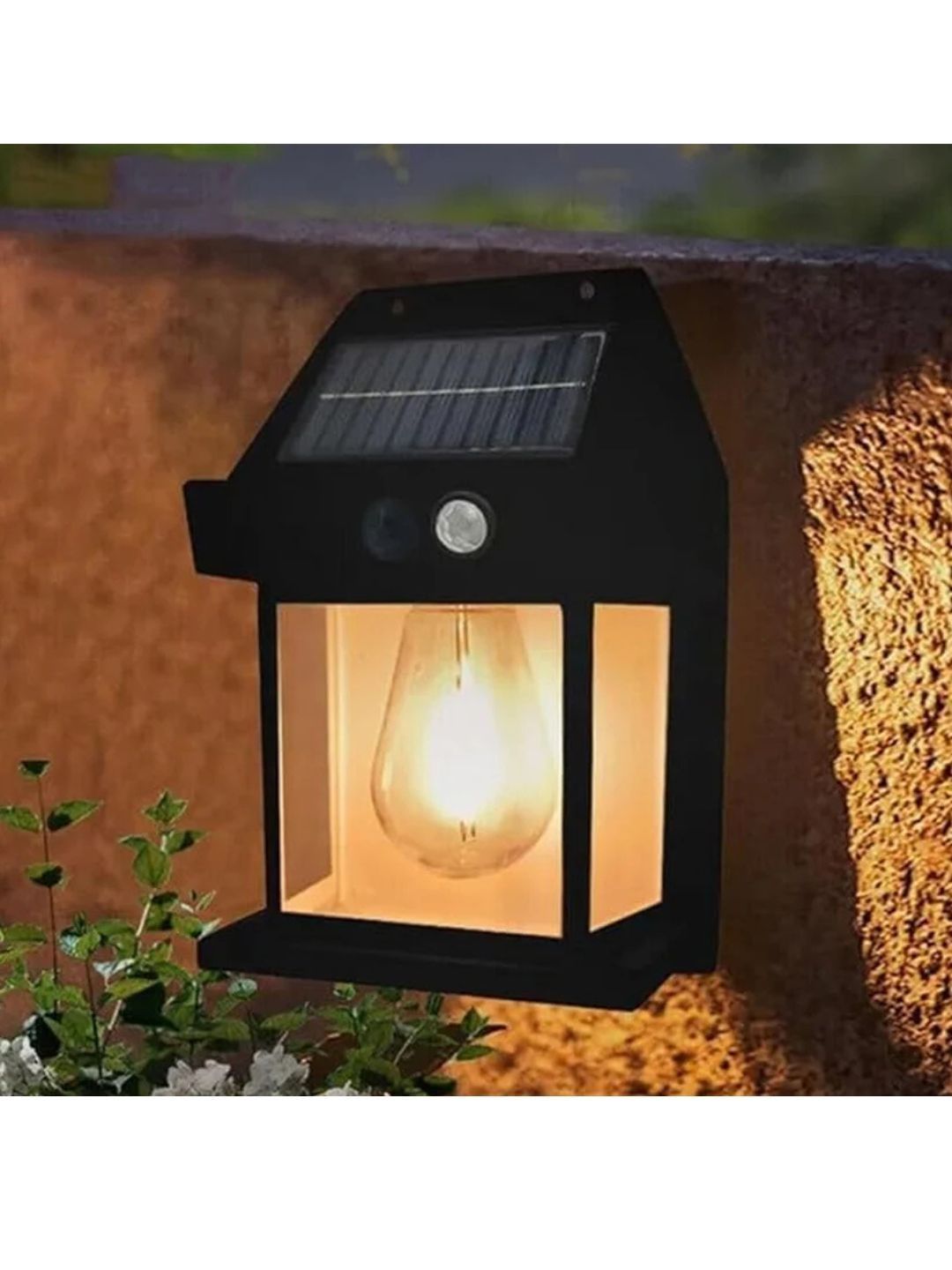 DeoDap Yellow & Black Metal Square Shaped Solar Wall Lamp-picture-13