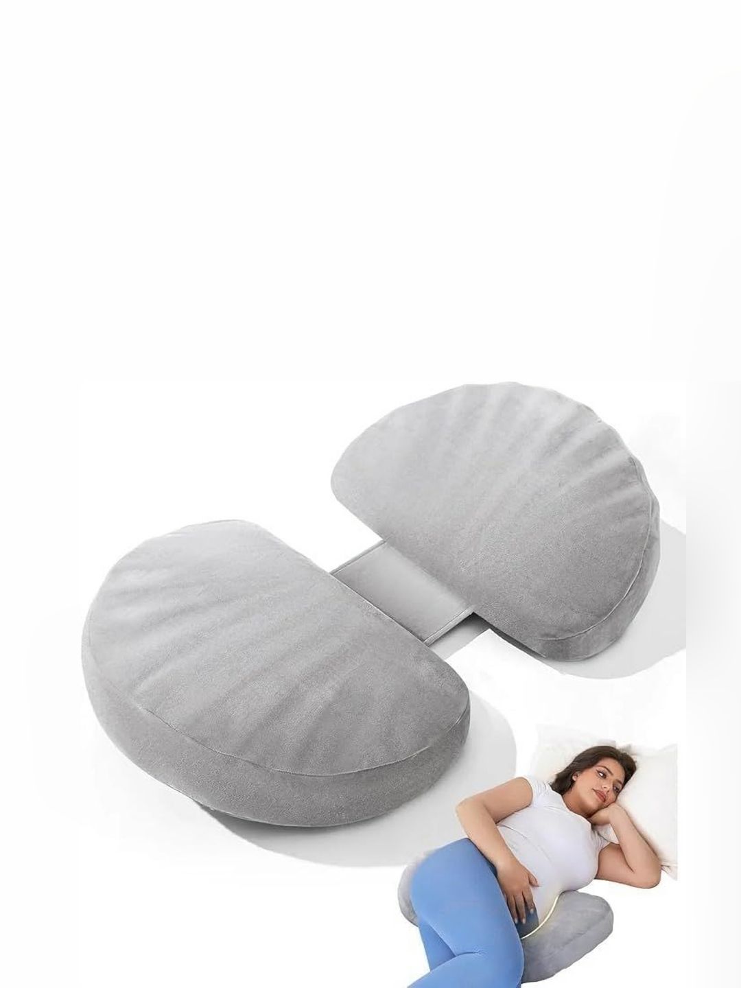 VRINDAKUL Grey Memory Foam Filled Sleep Pillow-picture-16