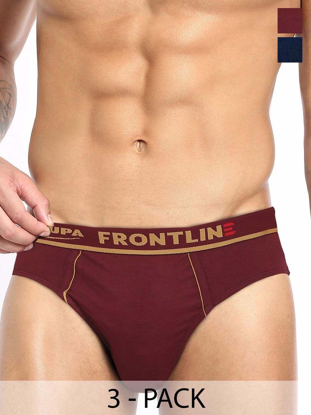 Rupa Frontline Pack Of 3 Assorted Mid-Rise Basic Briefs-picture-27