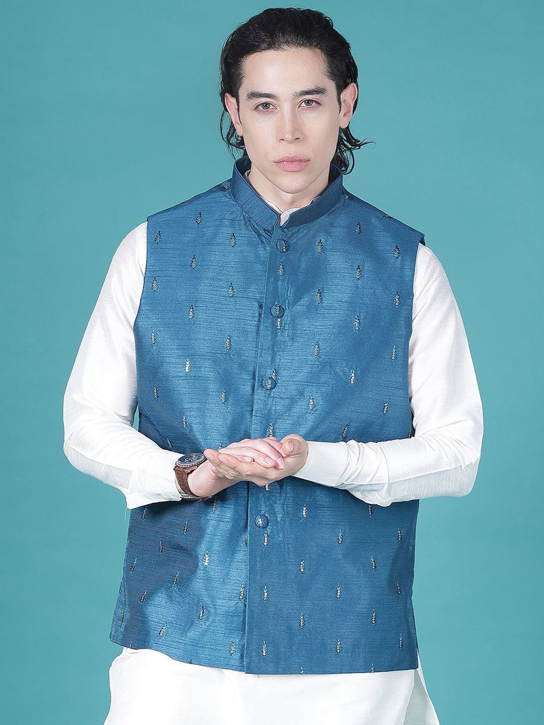 V-Mart Embellished Mandarin Collar Nehru Jacket-picture-12