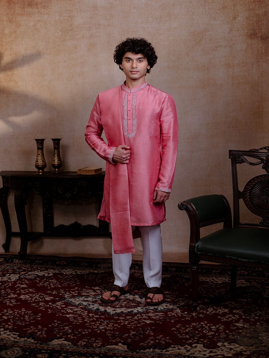 HILO DESIGN Men Raw Silk Kurta-picture-53